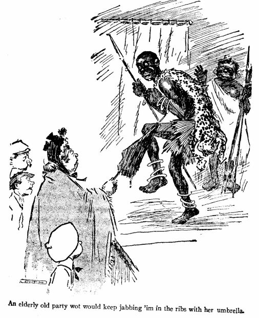 An Elderly Old Party Wot Would Keep Jabbing 'im in The Ribs With Her Umbrella.