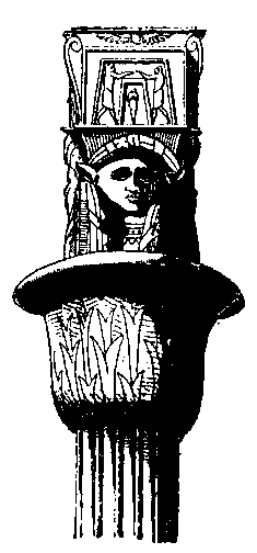 Fig 72.--Campaniform and Hathor-headed capital, Philae.