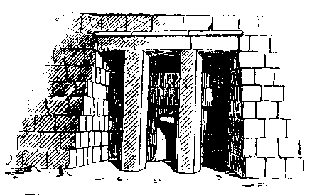 Fig 118.--Portico and door, from Mariette's <i>Les Mastabahs</i>.
