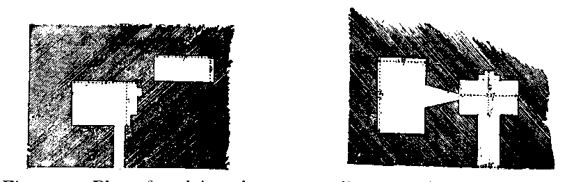 Fig 131.--Plan of serdab and chapel in mastaba of Rahotep at Sakkarah, Fourth Dynasty. Fig. 132.--Plan of serdab and chapel in mastaba of Thenti I. at Sakkarah, Fourth Dynasty.