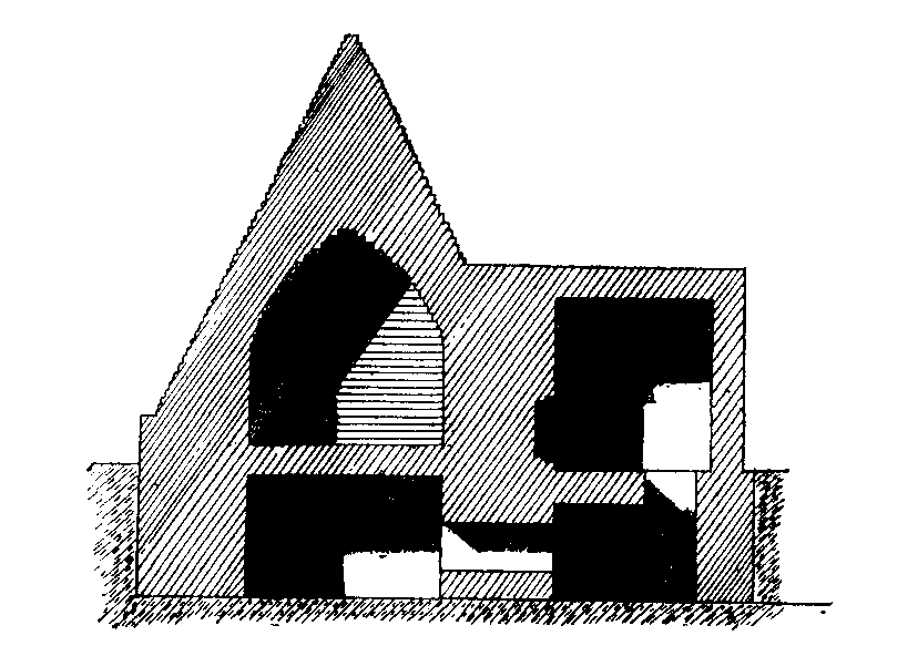 Fig 145.--Section of vaulted tomb, Abydos.