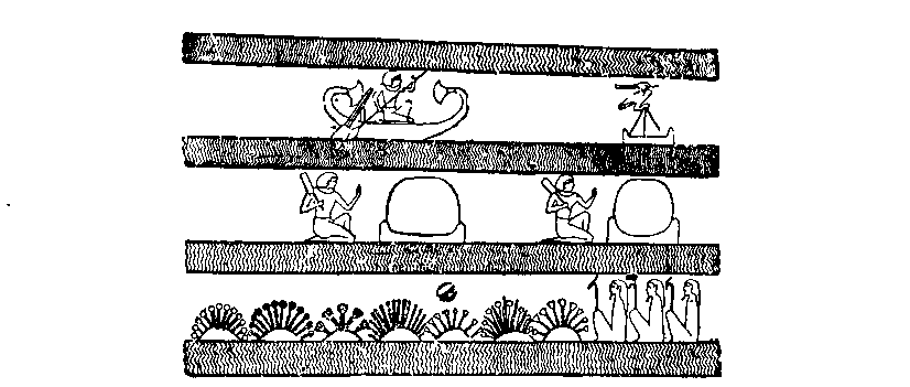 Fig 159.--Wall-painting of the Fields of Aalû, tomb of Rameses III.
