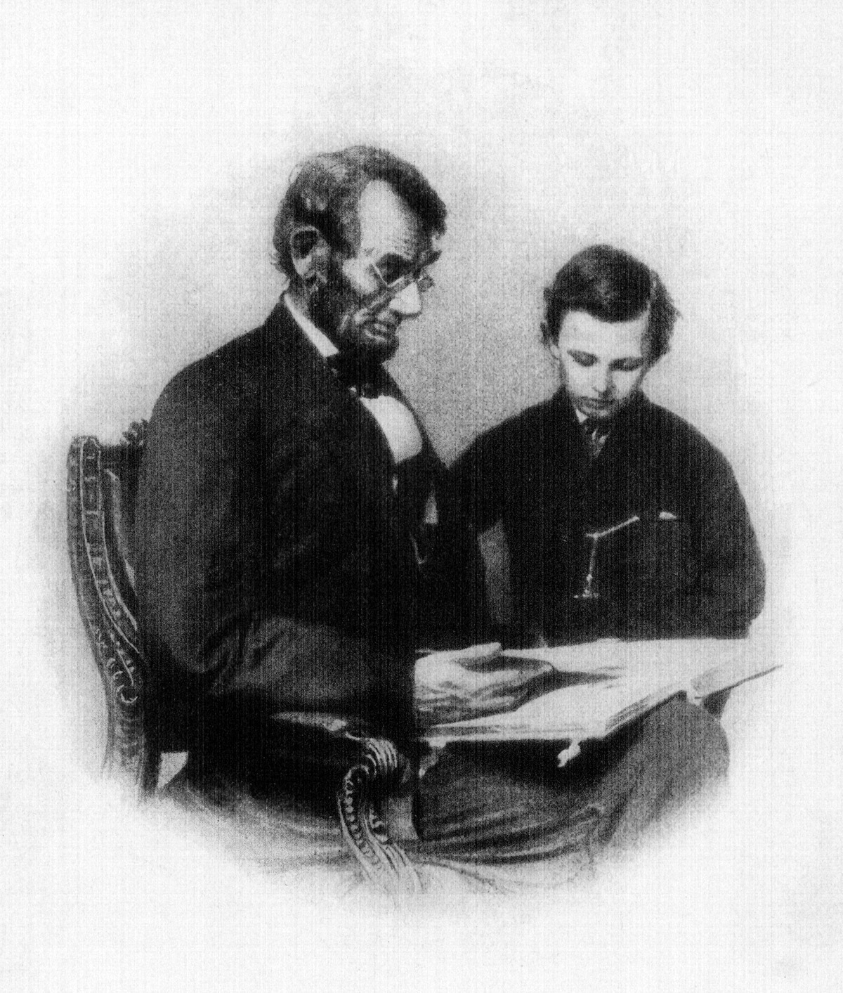 PRESIDENT LINCOLN AND HIS SON "TAD." PRESIDENT LINCOLN AND HIS SON "TAD."