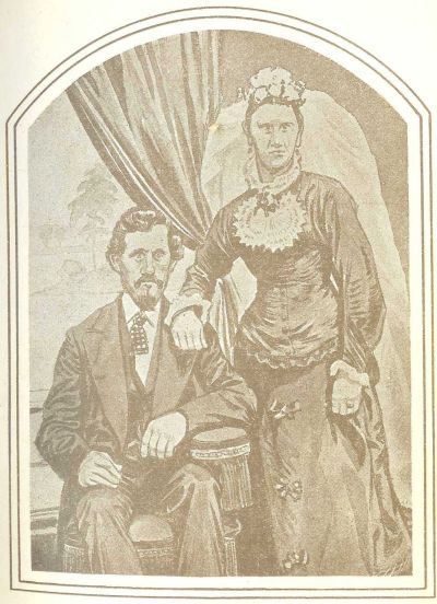 That's ma's cousin, Rebecca, and her man, took th' day they was married.