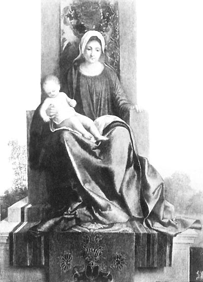 Madonna of Castelfranco. Photogravure from the Painting by Giorgione in the Parish Church, Castelfranco. Madonna of Castelfranco. Photogravure from the Painting by Giorgione in the Parish Church, Castelfranco.