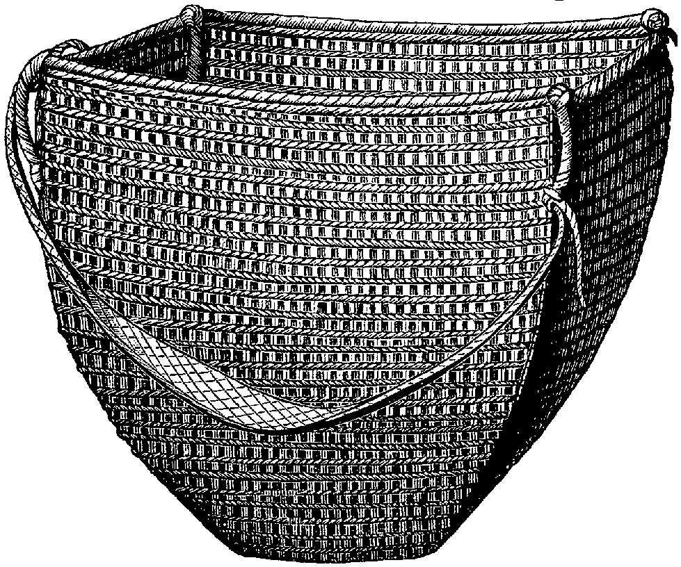 Fig. 302. Surface effect of twined, lattice combination in basketry