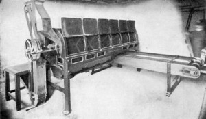 CACAO BEAN SORTING AND CLEANING MACHINE. Reproduced by permission of Messrs. J. Baker & Sons, Ltd., Willesden. CACAO BEAN SORTING AND CLEANING MACHINE. Reproduced by permission of Messrs. J. Baker & Sons, Ltd., Willesden.