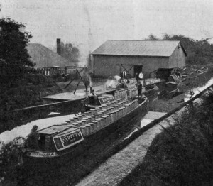 WHARF AT FACTORY AT KNIGHTON, AT WHICH MILK IS EVAPORATED FOR MILK CHOCOLATE MANUFACTURE. (Messrs. Cadbury Bros., Ltd.) WHARF AT FACTORY AT KNIGHTON, AT WHICH MILK IS EVAPORATED FOR MILK CHOCOLATE MANUFACTURE. (Messrs. Cadbury Bros., Ltd.)
