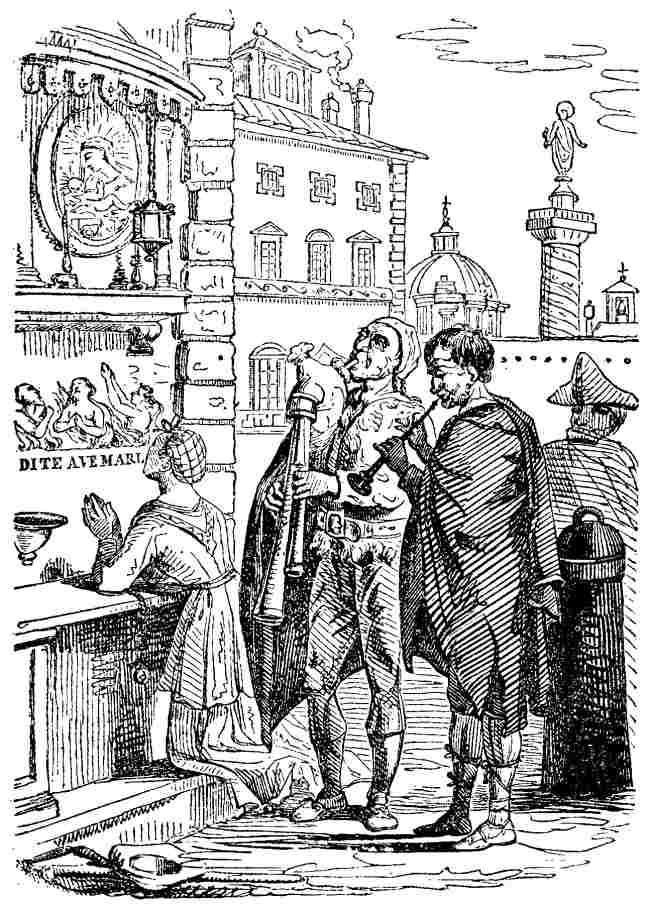 CALABRIAN SHEPHERDS PLAYING IN ROME AT CHRISTMAS. CALABRIAN SHEPHERDS PLAYING IN ROME AT CHRISTMAS.