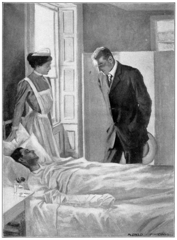 He stood by her in silence, his eyes on the injured man. He stood by her in silence, his eyes on the injured man.