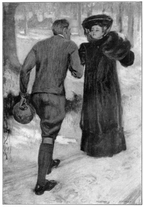 Half-way up the slope to the house they met. Half-way up the slope to the house they met.