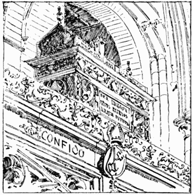 Image 37 ONE OF THE MORTUARY CHESTS IN THE CHOIR SCREEN.