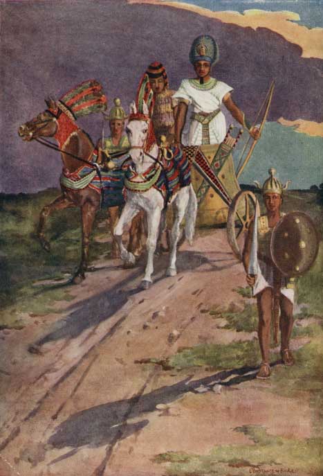 PLATE 4.  RAMSES II. IN HIS WAR CHARIOT: SARDINIAN GUARDSMEN ON FOOT.