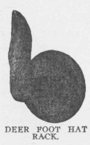 DEER FOOT HAT RACK.