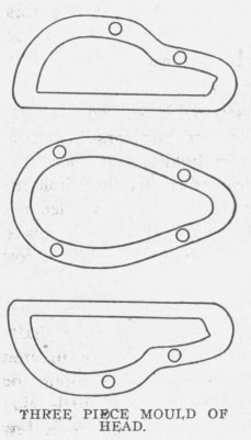 THREE PIECE MOULD OF HEAD.