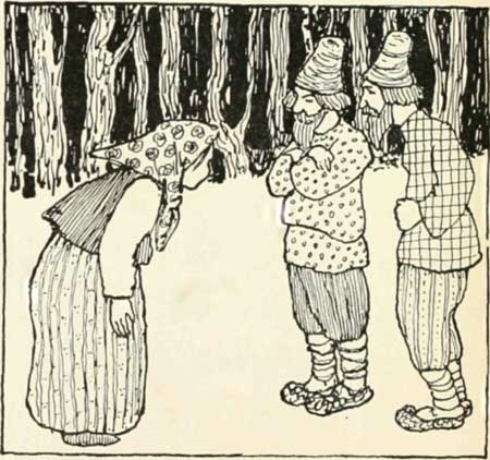 And she came to the wood cutters