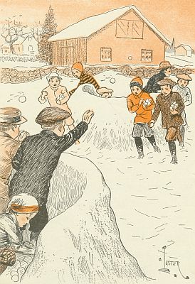 "Charge!" shouted Reddy, on the run, the others close upon his heels. "Charge!" shouted Reddy, on the run, the others close upon his heels.