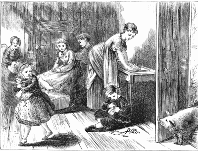 Piggy at the door Piggy at the door