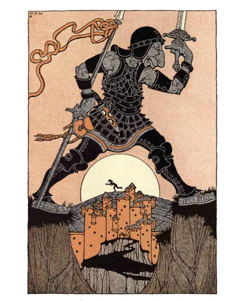 Round and round the Castle they went and the Giant with his strength was wearing out Feet-in-the-Ashes. Round and round the Castle they went and the Giant with his strength was wearing out Feet-in-the-Ashes.