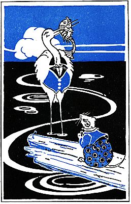 Master Meadow Mouse drifted toward Mr. Heron Master Meadow Mouse drifted toward Mr. Heron