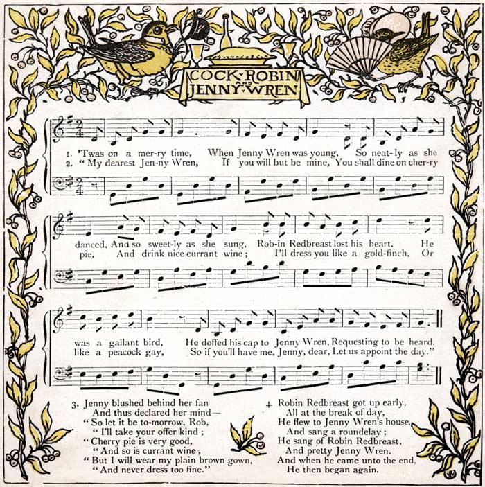 Cock Robin and Jenny Wren music Cock Robin and Jenny Wren music