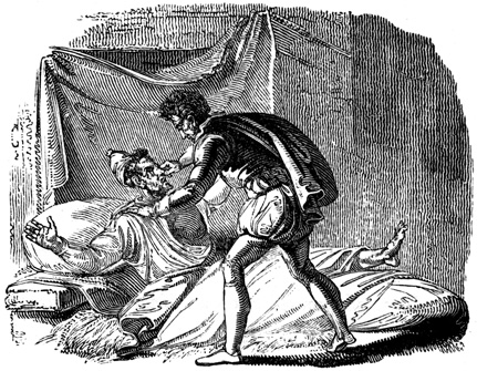 The Knight and the Friar, Part the Second. A man roughly awakens another man.