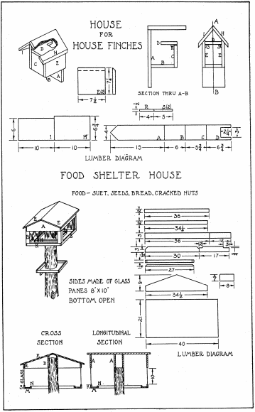 FIG. 51. FIG. 51. (HOUSE FOR HOUSE FINCHES), (FOOD SHELTER HOUSE)