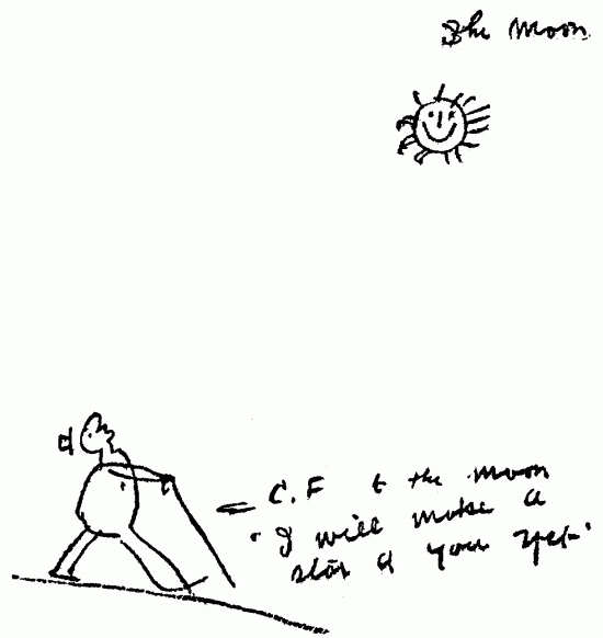 A CHARACTERISTIC FROHMAN BLUE PENCIL SKETCH A CHARACTERISTIC FROHMAN BLUE PENCIL SKETCH