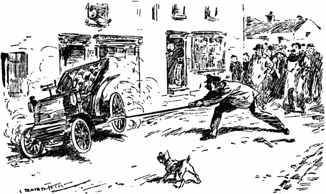 Owner of violently palpitating motor car.