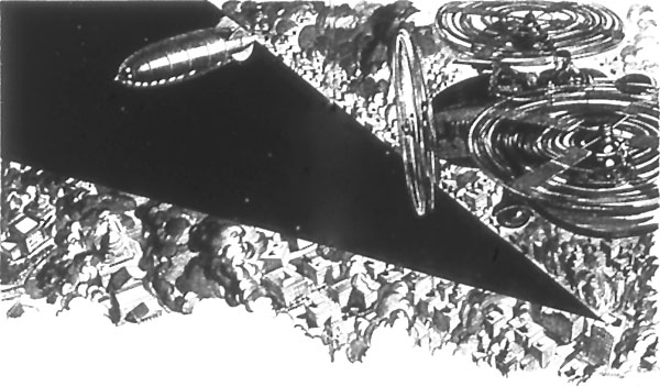 Far overhead a luminous shape appeared.