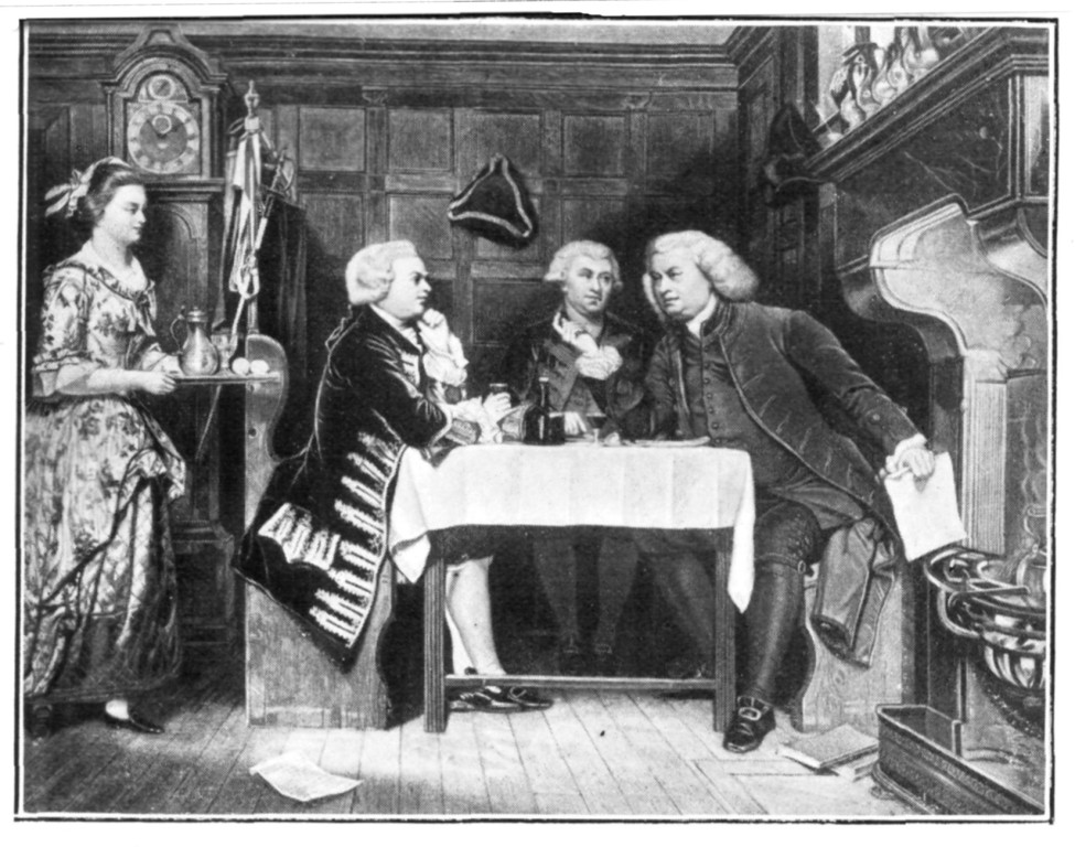 DR. JOHNSON, BOSWELL AND GOLDSMITH, AT THE MITRE TAVERN. AT THE MITRE TAVERN.