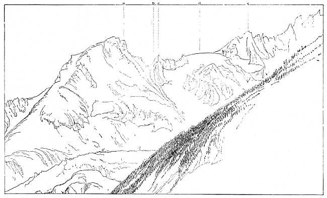 Leading Contours of Aiguille Bouchard. Leading Contours of Aiguille Bouchard.