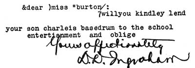 dear  )miss "burton/: