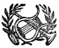 title page lyre, trumpet and laurel branches