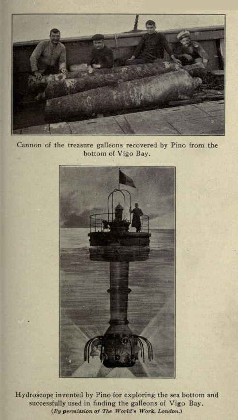 Cannon of the treasure galleons recovered by Pino from the bottom of Vigo Bay.