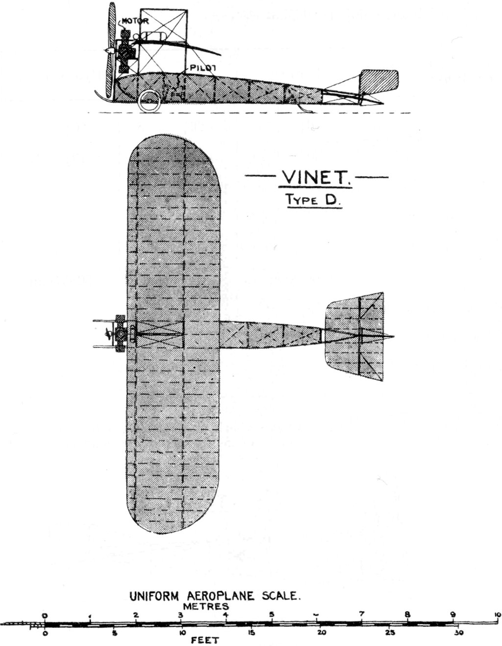 VINET. Type D. Uniform Aeroplane Scale VINET. Type D. Uniform Aeroplane Scale