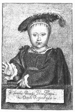 Edward, Prince of Wales, afterwards King Edward VI.  By HOLBEIN.  From a Miniature in the possession of the Duke of Devonshire. Edward, Prince of Wales, afterwards King Edward VI.  By HOLBEIN.  From a Miniature in the possession of the Duke of Devonshire.