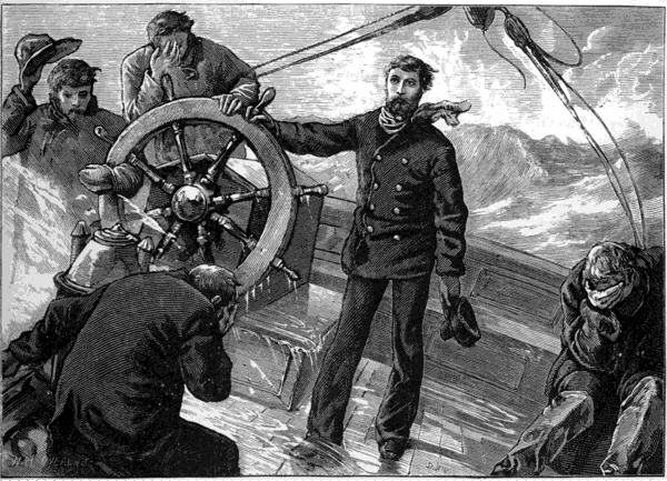 CAPTAIN LYON AND HIS CREW OFFERING PRAYERS FOR THEIR PRESERVATION. CAPTAIN LYON AND HIS CREW OFFERING PRAYERS FOR THEIR PRESERVATION