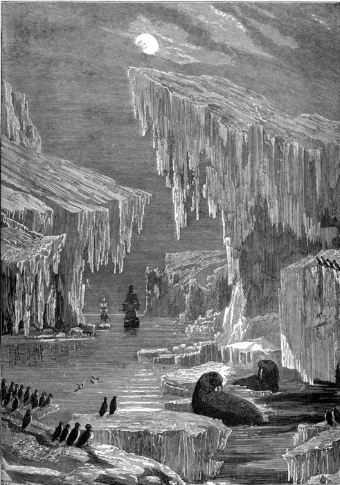 THE EREBUS AND THE TERROR AMONG ICEBERGS. THE EREBUS AND THE TERROR AMONG ICEBERGS