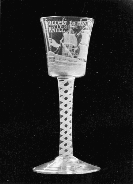 GLASS INSCRIBED "SUCCESS TO THE EAGLE FRIGATE, JOHN KNILL COMMANDER" GLASS INSCRIBED "SUCCESS TO THE EAGLE FRIGATE, JOHN KNILL COMMANDER"