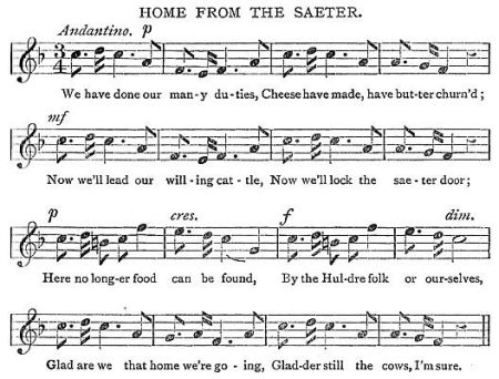 Sheet music of 'Home from the Saeter.'