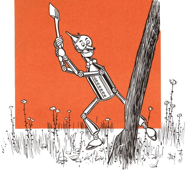 Tinman chopping a tree. Tinman chopping a tree.