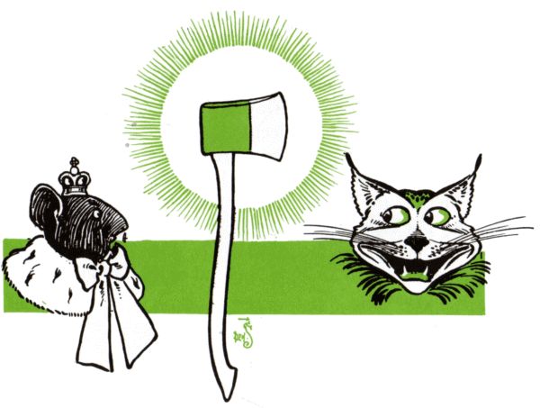 Queen, axe and cat Queen, axe and cat