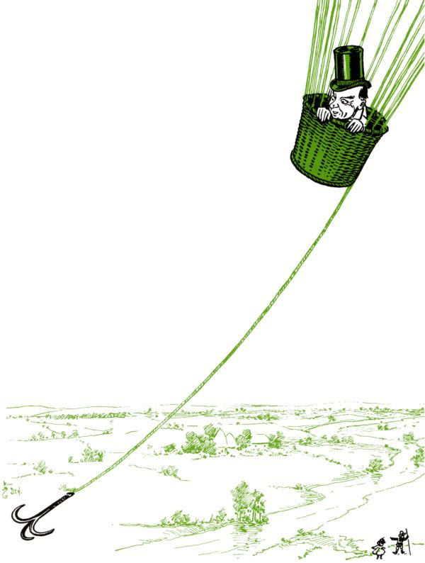 Oz flying away in the balloon Oz flying away in the balloon