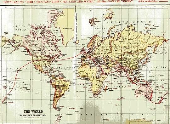 Route Map to Forty Thousand Miles over Land and Water Route Map to Forty Thousand Miles over Land and Water