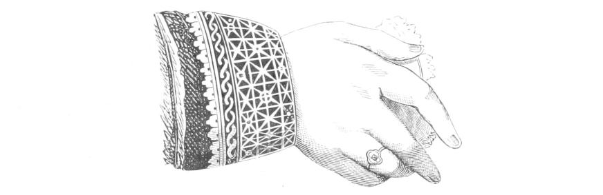 Detail of lace cuff and hand Detail of lace cuff and hand