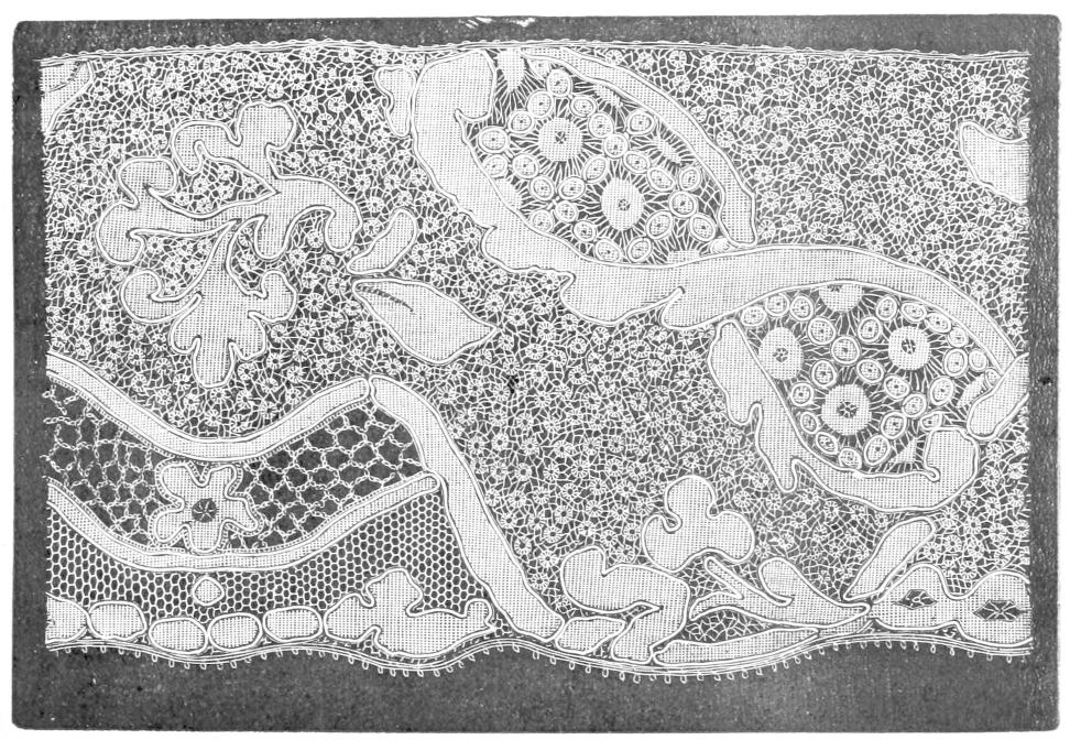 Lace with ground filled with small     flowers Lace with ground filled with small     flowers