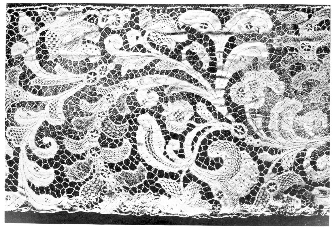 Lace foliage on loose net ground Lace foliage on loose net ground