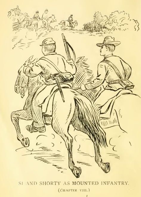Si and Shorty As Mounted Infantry