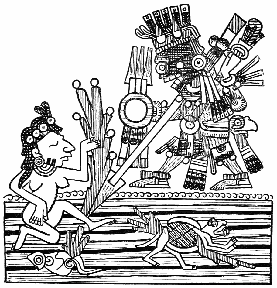 Tlauizcalpantecutli piercing Chalchihuitlicue.